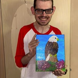 Hand-Painted Eagle Picture by William